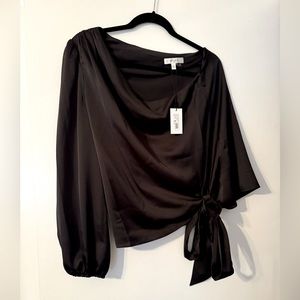 Milly Helena Satin One Shoulder Top